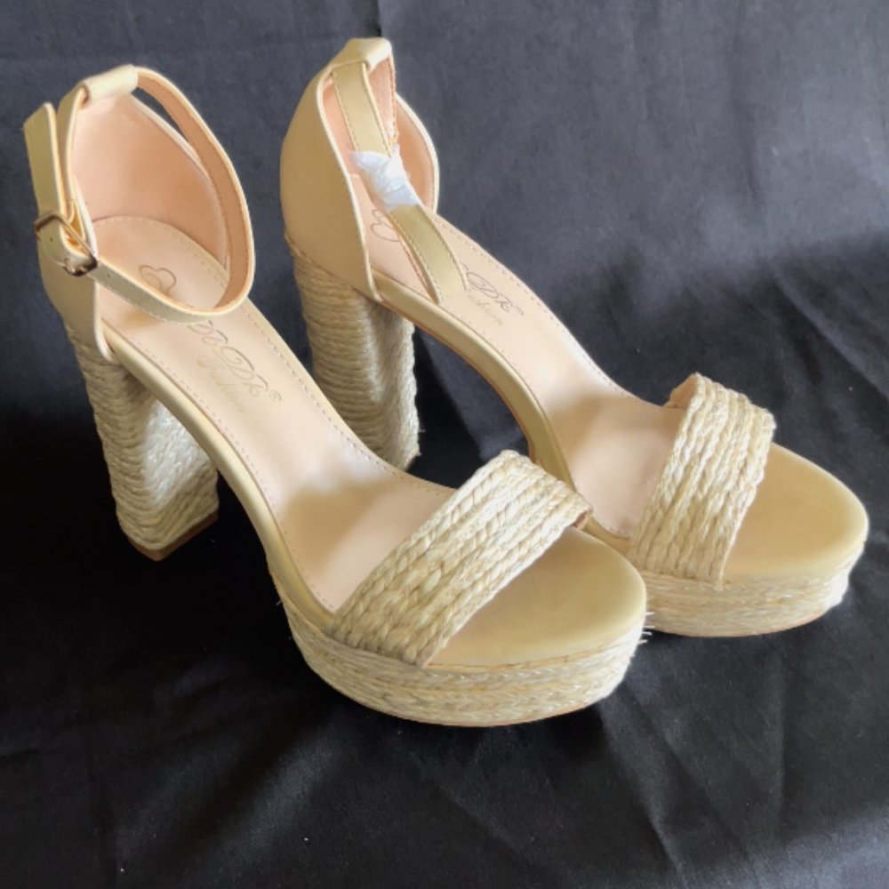 Platform Heeled Sandal Nude